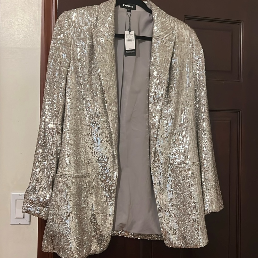 Express sequin blazer perfect for the holidays